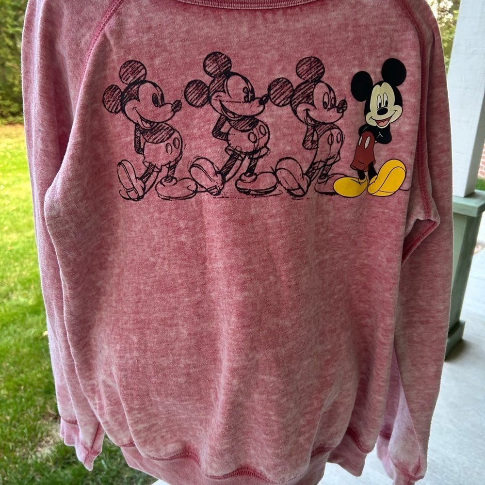 Disney Mickey Mouse Pink /White sweatshirt - Picture 4 of 7
